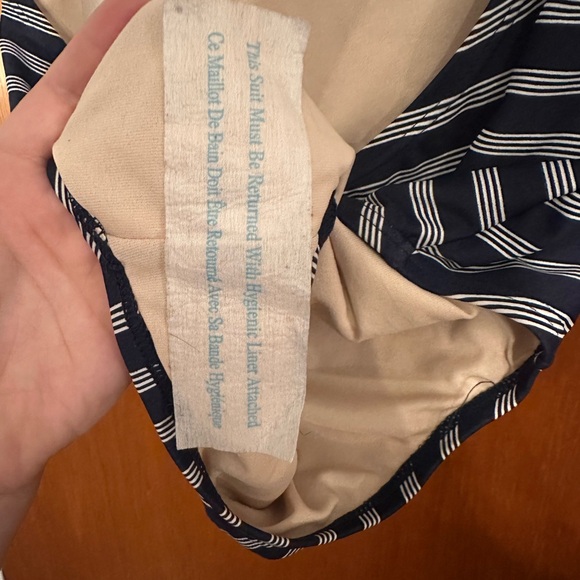 Merona Halter Top Navy and White Striped Swimsuit - Picture 5 of 5